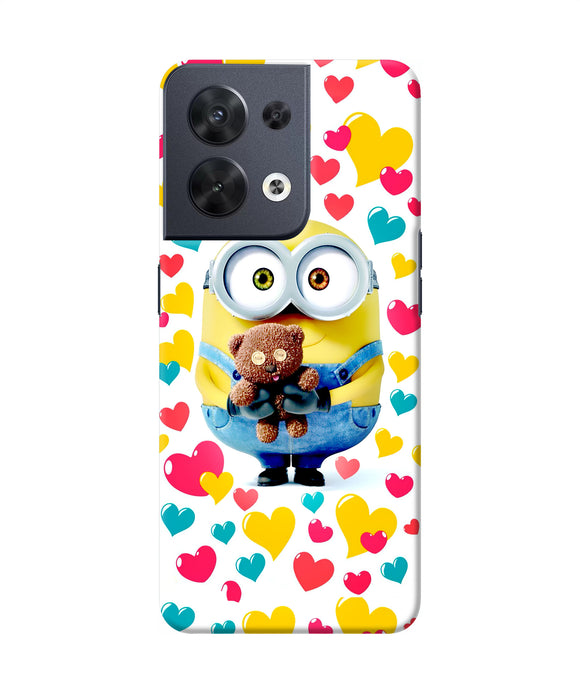 Minion teddy hearts Oppo Reno8 Back Cover