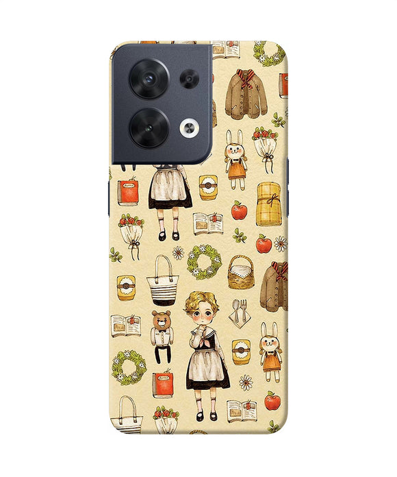 Canvas girl print Oppo Reno8 Back Cover