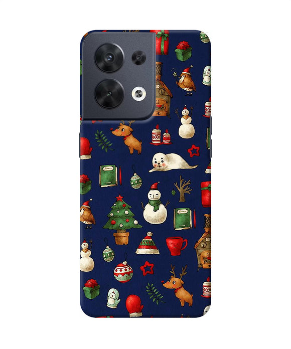 Canvas christmas print Oppo Reno8 Back Cover