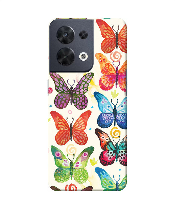 Abstract butterfly print Oppo Reno8 Back Cover