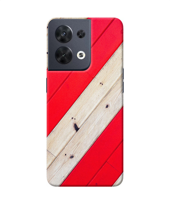 Abstract red brown wooden Oppo Reno8 Back Cover
