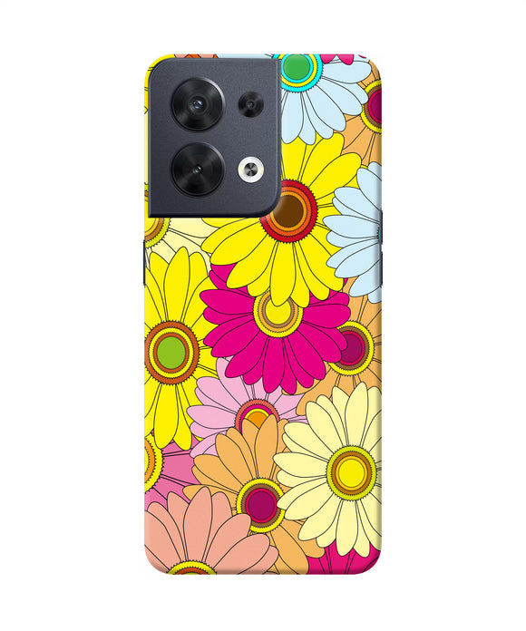 Abstract colorful flowers Oppo Reno8 Back Cover