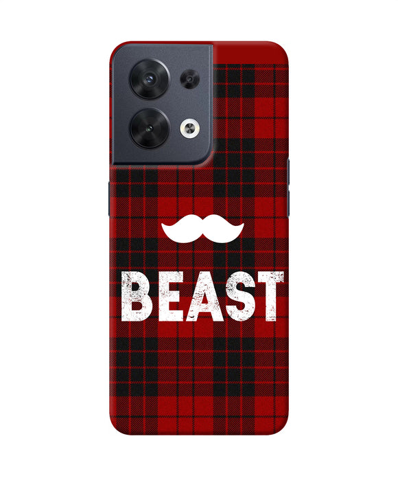 Beast red square Oppo Reno8 Back Cover