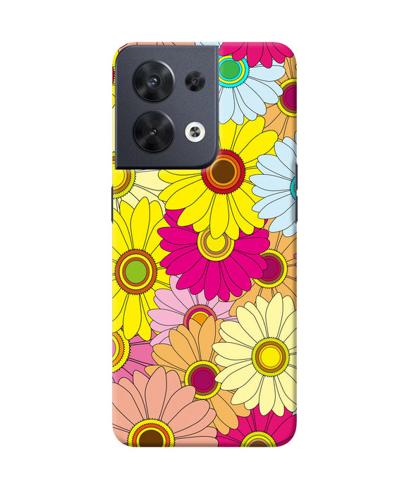 Abstract colorful flowers Oppo Reno8 Back Cover