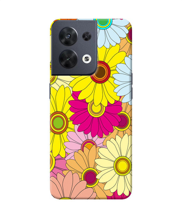 Abstract colorful flowers Oppo Reno8 Back Cover