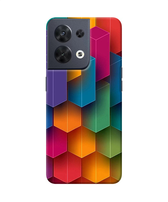 Abstract rectangle print Oppo Reno8 Back Cover