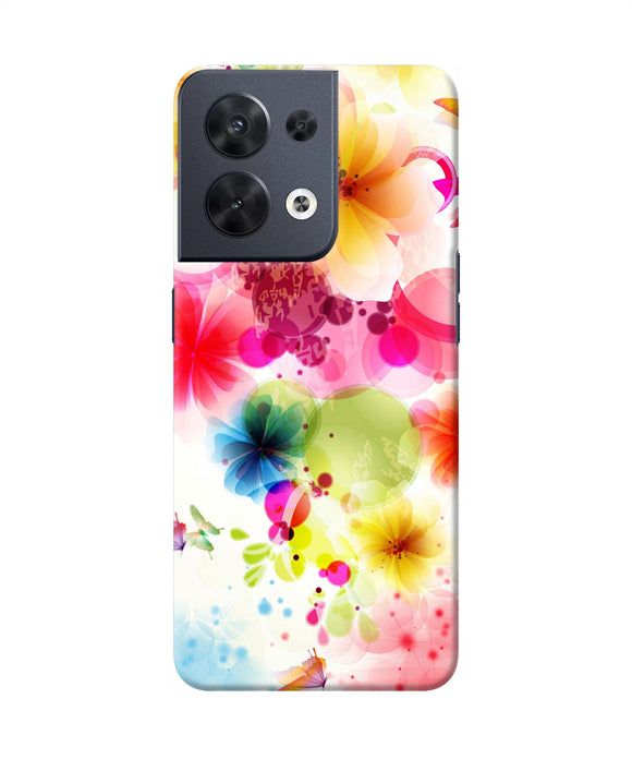 Flowers print Oppo Reno8 Back Cover