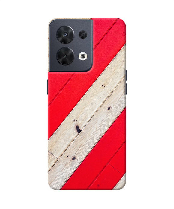 Abstract red brown wooden Oppo Reno8 Back Cover