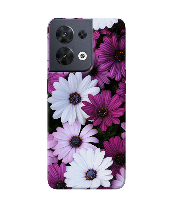 White violet flowers Oppo Reno8 Back Cover