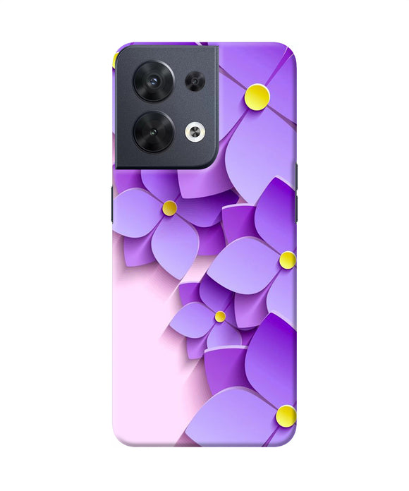 Violet flower craft Oppo Reno8 Back Cover