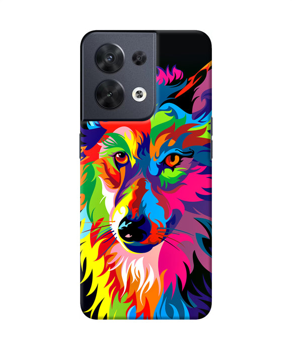 Colorful wolf sketch Oppo Reno8 Back Cover