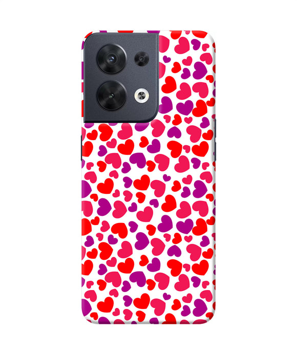 Red heart canvas print Oppo Reno8 Back Cover