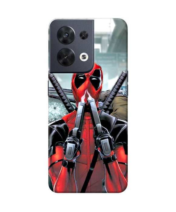 Deadpool with gun Oppo Reno8 Back Cover