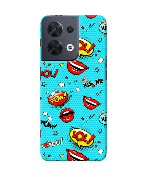 Lol lips print Oppo Reno8 Back Cover