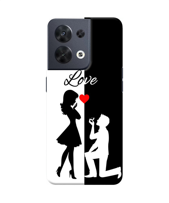Love propose black and white Oppo Reno8 Back Cover