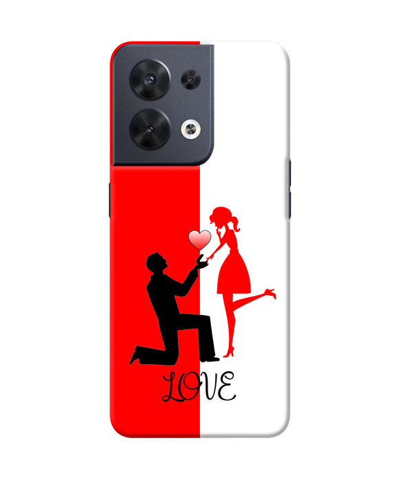 Love propose red and white Oppo Reno8 Back Cover