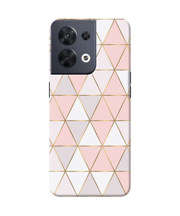 Abstract pink triangle pattern Oppo Reno8 Back Cover