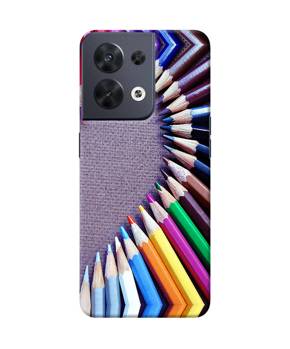 Color pencil half heart Oppo Reno8 Back Cover