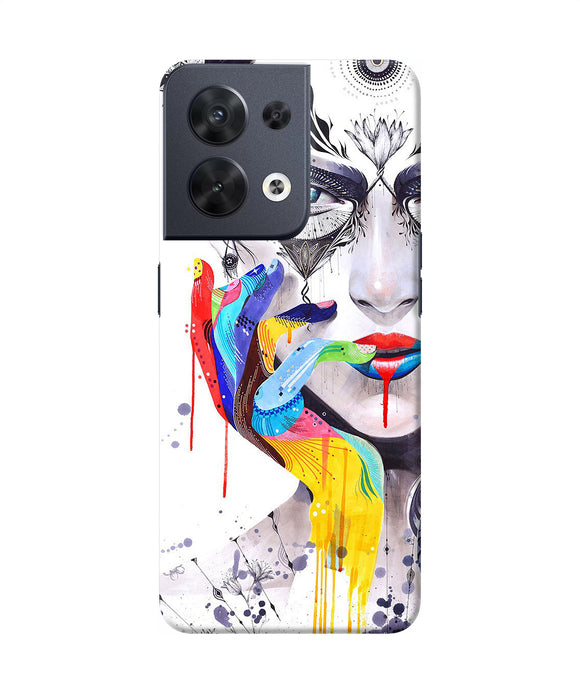 Girl color hand Oppo Reno8 Back Cover
