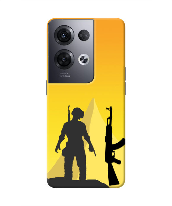 PUBG Silhouette Oppo Reno8 Pro Real 4D Back Cover