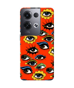 Abstract eyes pattern Oppo Reno8 Pro Back Cover