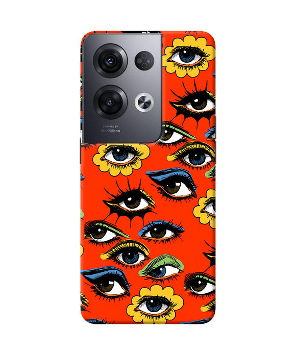 Abstract eyes pattern Oppo Reno8 Pro Back Cover