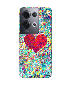 Red heart print Oppo Reno8 Pro Back Cover