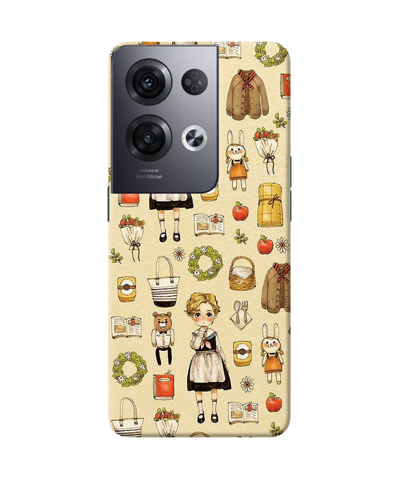 Canvas girl print Oppo Reno8 Pro Back Cover