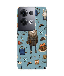 Canvas rabbit print Oppo Reno8 Pro Back Cover