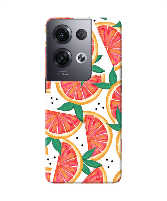 Abstract orange print Oppo Reno8 Pro Back Cover