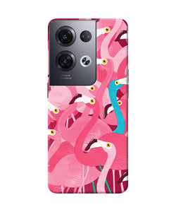 Abstract sheer bird pink print Oppo Reno8 Pro Back Cover