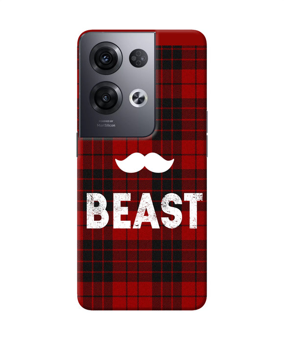 Beast red square Oppo Reno8 Pro Back Cover