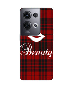 Beauty red square Oppo Reno8 Pro Back Cover