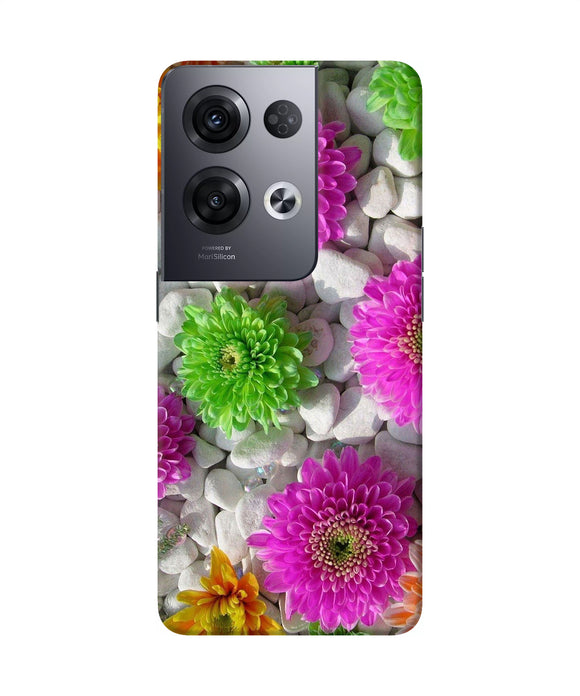 Natural flower stones Oppo Reno8 Pro Back Cover