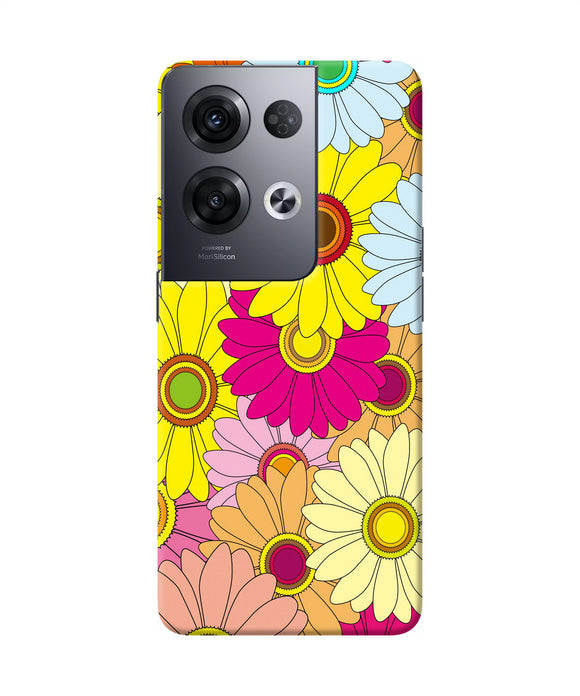 Abstract colorful flowers Oppo Reno8 Pro Back Cover