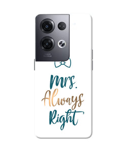 Mrs always right Oppo Reno8 Pro Back Cover