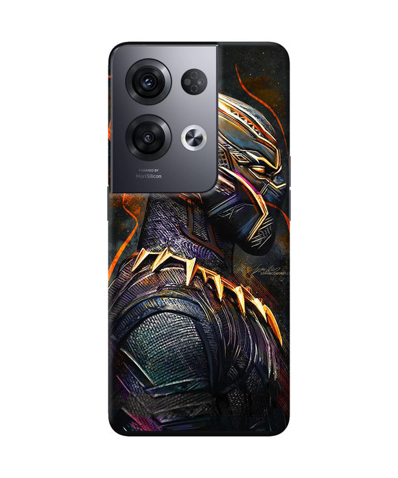 Black panther side face Oppo Reno8 Pro Back Cover