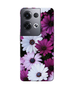 White violet flowers Oppo Reno8 Pro Back Cover