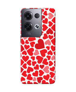 Red heart canvas print Oppo Reno8 Pro Back Cover