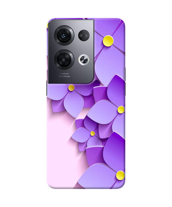 Violet flower craft Oppo Reno8 Pro Back Cover