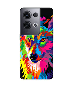 Colorful wolf sketch Oppo Reno8 Pro Back Cover