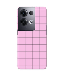 Pink square print Oppo Reno8 Pro Back Cover