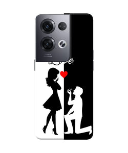 Love propose black and white Oppo Reno8 Pro Back Cover