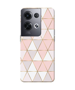 Abstract pink triangle pattern Oppo Reno8 Pro Back Cover