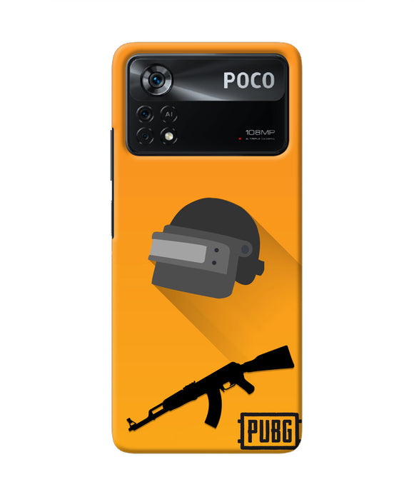 PUBG Helmet and Gun Poco X4 Pro Real 4D Back Cover
