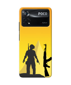 PUBG Silhouette Poco X4 Pro Real 4D Back Cover