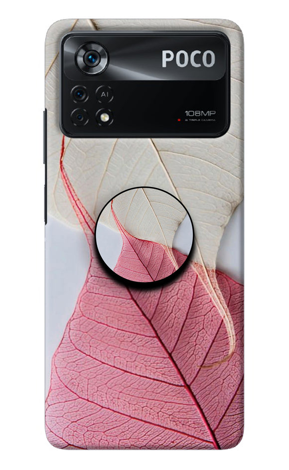 White Pink Leaf Poco X4 Pro Pop Case