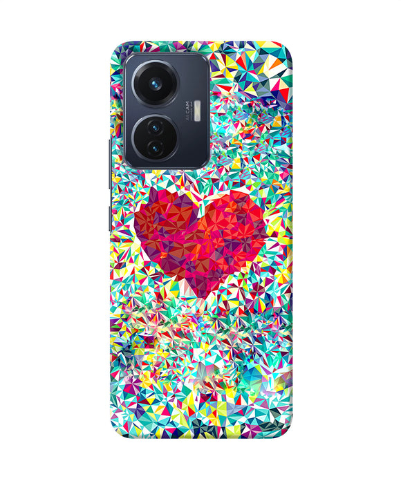 Red heart print Vivo T1 44W Back Cover