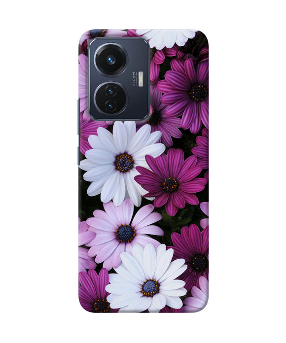 White violet flowers Vivo T1 44W Back Cover