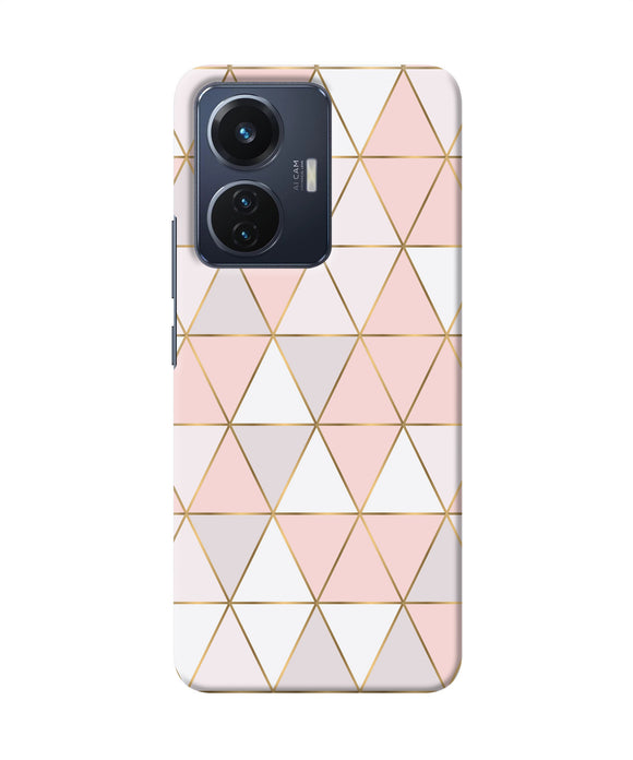 Abstract pink triangle pattern Vivo T1 44W Back Cover